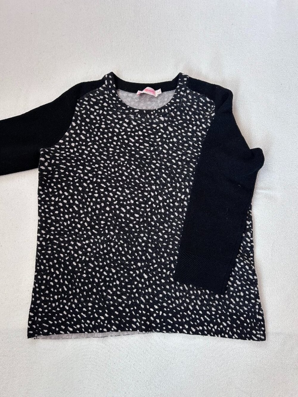 Tory Burch 100% Merino Wool Sweater | Women's XL | Black & Gray